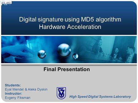 Digital signature using MD5 algorithm Hardware Acceleration