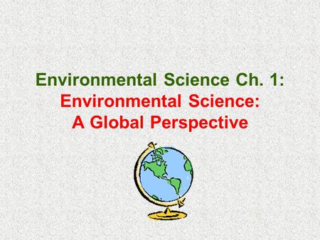Environmental Science Ch