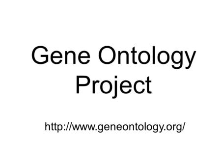 Gene Ontology Project
