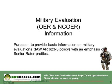 Military Evaluation (OER & NCOER) Information