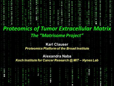 Proteomics of Tumor Extracellular Matrix
