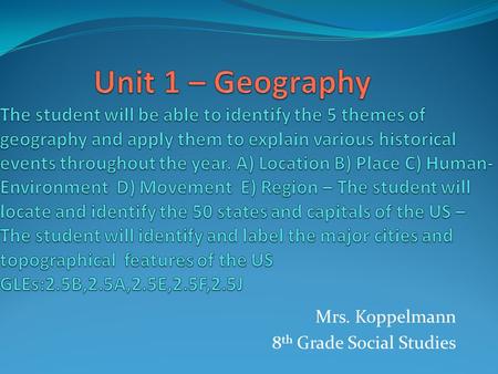 Mrs. Koppelmann 8th Grade Social Studies