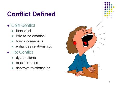 Conflict Defined Cold Conflict Hot Conflict functional