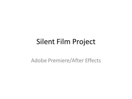 Adobe Premiere/After Effects