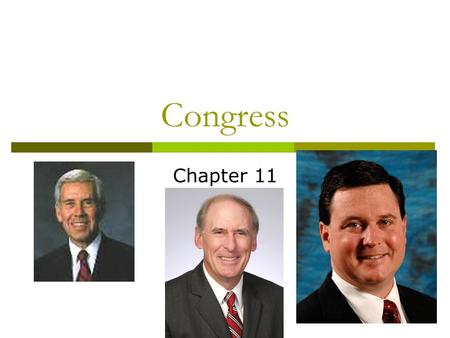 Congress Chapter 11. The Representatives & Senators $175,000/yrHouse & Senate $223,000/yrSpeaker & V.P. $193,400/yrPresident Pro Tem/ Majority & Minority.