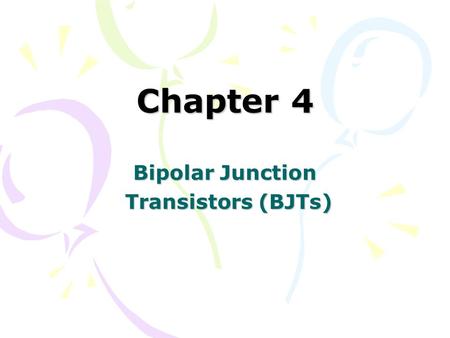 Bipolar Junction Transistors (BJTs)