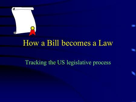 How a Bill becomes a Law Tracking the US legislative process.