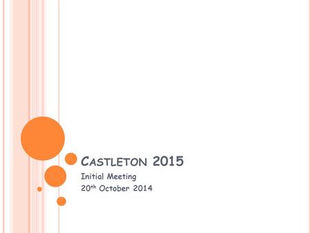C ASTLETON 2015 Initial Meeting 20 th October 2014.