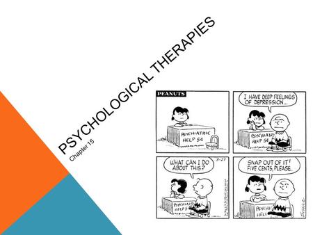 PSYCHOLOGICAL THERAPIES Chapter 15. TREATMENT IN THE PAST Mentally ill people began to be confined to institutions called asylums in the mid-1500s. 