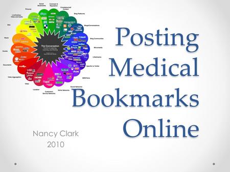 Posting Medical Bookmarks Online Nancy Clark 2010.