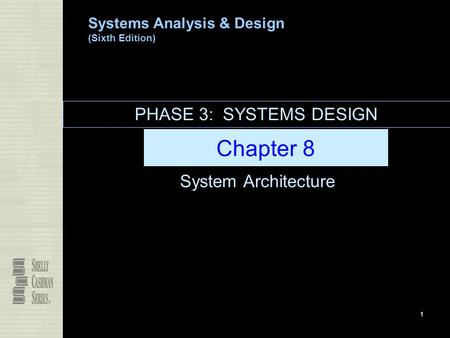 PHASE 3: SYSTEMS DESIGN Chapter 8 System Architecture.