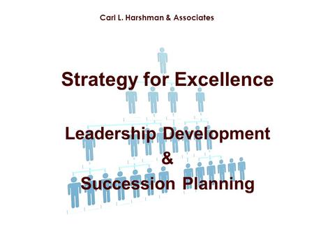 Strategy for Excellence Leadership Development & Succession Planning Carl L. Harshman & Associates.