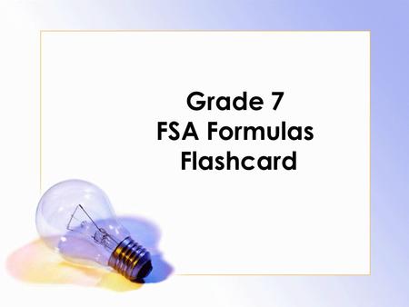 Grade 7 FSA Formulas Flashcard