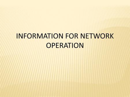 INFORMATION FOR NETWORK OPERATION. CONTENT Directory service Standard X.500 LDAP.