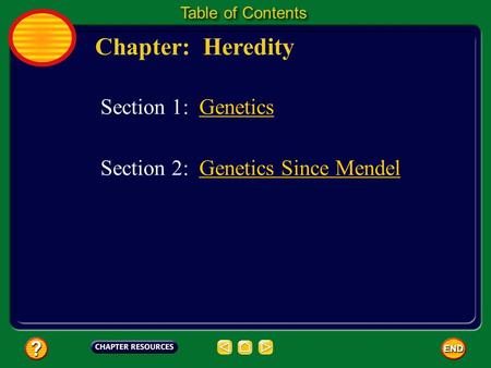 Chapter: Heredity Section 1: Genetics Section 2: Genetics Since Mendel
