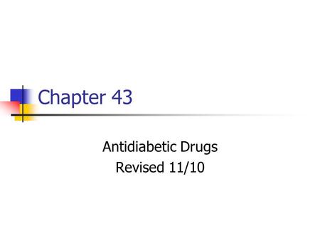 Antidiabetic Drugs Revised 11/10