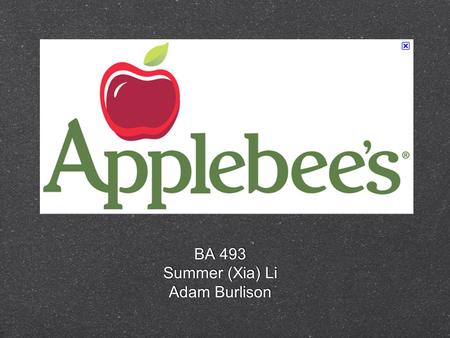 BA 493 Summer (Xia) Li Adam Burlison BA 493 Summer (Xia) Li Adam Burlison.