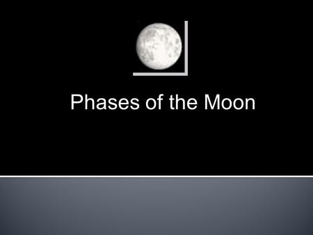 Phases of the Moon.  S4E2 b. Explain the sequence of the phases of the moon.  The students will be able to label the 8 phases of the moon in the order.
