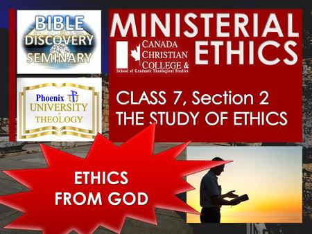 ETHICS FROM GOD. ETHICS OF SERVICE ETHICS OF SERVICE WHAT THE CHURCH SHOULD STRIVE FOR IN THE CONGREGATION: WHAT THE CHURCH SHOULD STRIVE FOR IN THE.