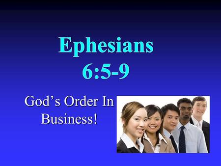 God’s Order In Business!. What Is It About? The believer’s wealth is described to help believers live in accordance with it.