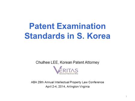 Patent Examination Standards in S. Korea