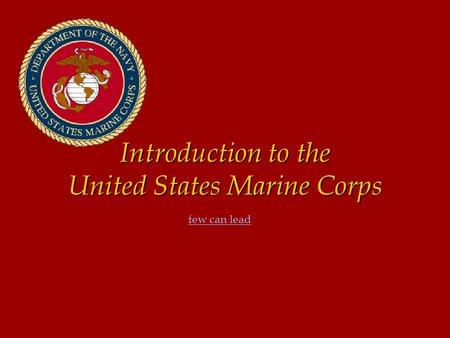 Introduction to the United States Marine Corps