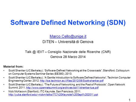 Software Defined Networking (SDN)