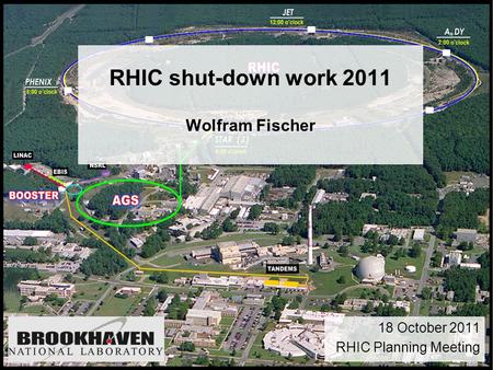 RHIC shut-down work 2011 Wolfram Fischer 18 October 2011 RHIC Planning Meeting.
