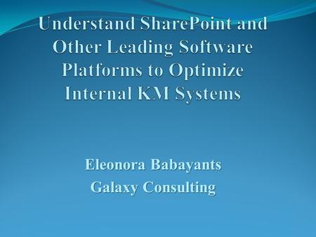 Eleonora Babayants Galaxy Consulting