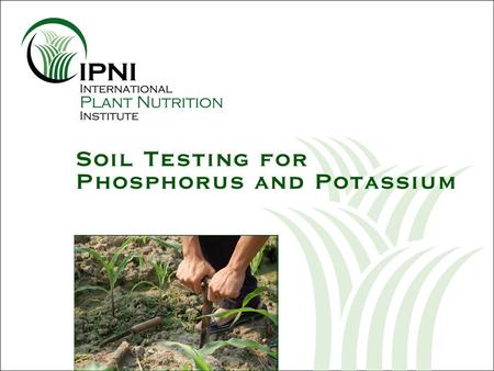 Soil Testing for Phosphorus and Potassium. Routine Soil Testing goals Rapid Affordable Predictive Reproducible Widely applicable Track changes in fertility.