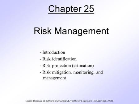 Chapter 25 Risk Management