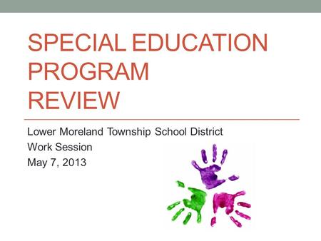 Special Education Program Review