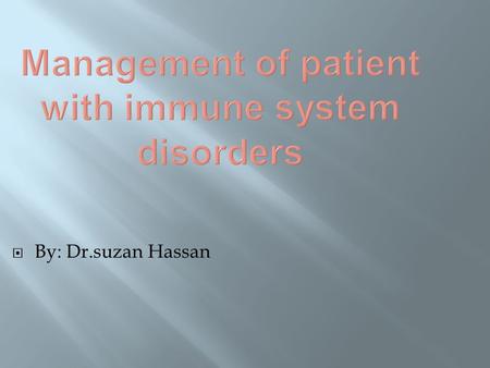  By: Dr.suzan Hassan. Introduction cellular immunity divided: B-lymphocytes - plasma cells. (lymph nodes). T-lymphocytes (60-70% in peripheral blood)