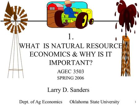 Dept. of Ag Economics Oklahoma State University