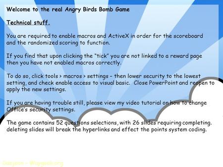 Welcome to the real Angry Birds Bomb Game