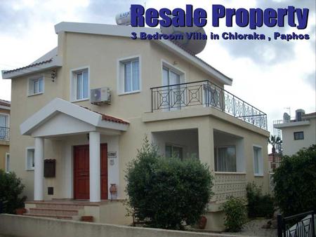 Resale Property 3 Bedroom Villa in Chloraka, Paphos.