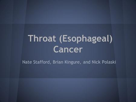 Throat (Esophageal) Cancer