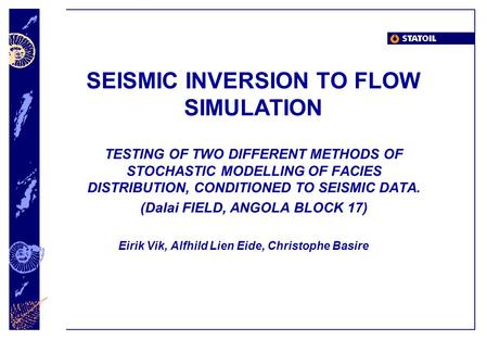 SEISMIC INVERSION TO FLOW SIMULATION