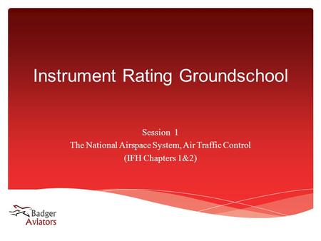 Instrument Rating Groundschool