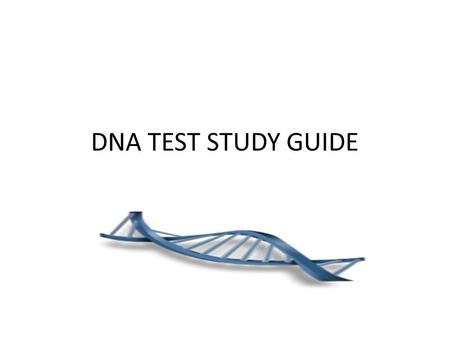DNA TEST STUDY GUIDE. 1. What is this a picture of? Nucleotides.