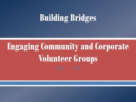 .  Why offer group and one-time volunteer opportunities?  ESL Social  Pen Pals  Outreach  How could your program engage groups of volunteers? 
