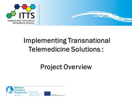 Www.transnational-telemedicine.eu Implementing Transnational Telemedicine Solutions : Project Overview.