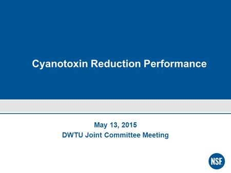 Cyanotoxin Reduction Performance