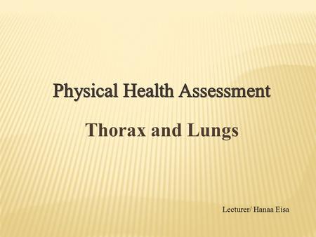 Physical Health Assessment