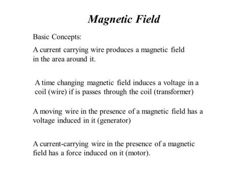 Magnetic Field Basic Concepts:
