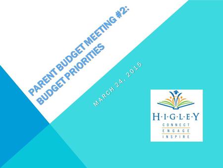 PARENT BUDGET MEETING #2: BUDGET PRIORITIES MARCH 24, 2015.