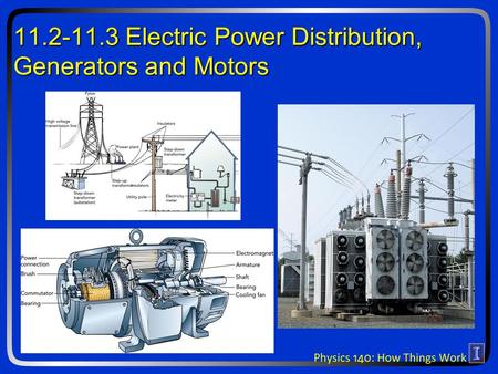 11.2-11.3 Electric Power Distribution, Generators and Motors.