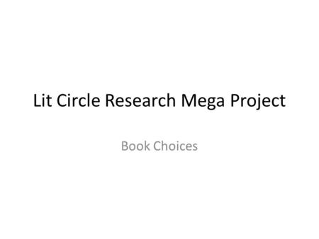 Lit Circle Research Mega Project Book Choices. The Lone Ranger and Tonto Fist Fight in Heaven by Sherman Alexie When it was first published in 1993, The.