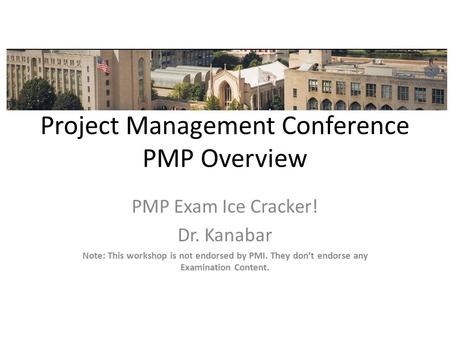 Project Management Conference PMP Overview