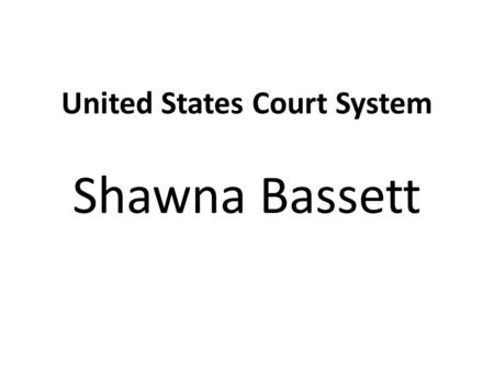 United States Court System Shawna Bassett
